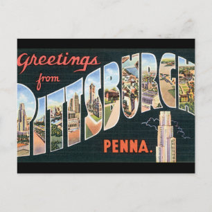 Carte Postale Salutations de l'affiche de Pittsburgh_Vintage voy