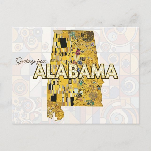 Carte Postale Salutations de l'Alabama (Devant)