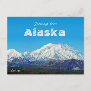 Carte Postale Salutations de l'Alaska Denali Post Card Pittoresq