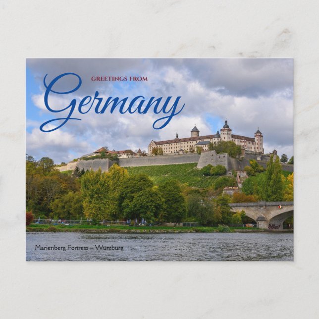 Carte Postale Salutations de l'Allemagne Marienberg Würzburg (Devant)