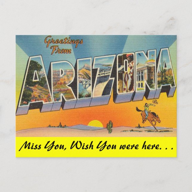 Carte Postale Salutations de l'Arizona (Devant)