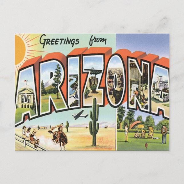 Carte Postale Salutations De L'Arizona (Devant)