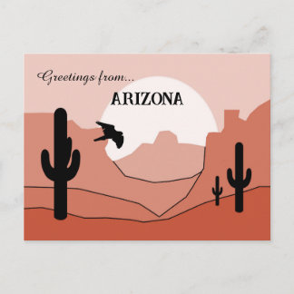Carte Postale Salutations de l'Arizona State Sunny Monochromatiq