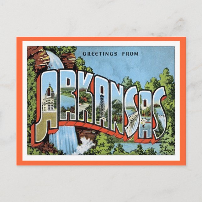 Carte Postale Salutations De L'Arkansas (Devant)
