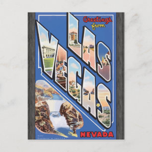 Carte Postale Salutations De Las Vegas Nevada, Vintage