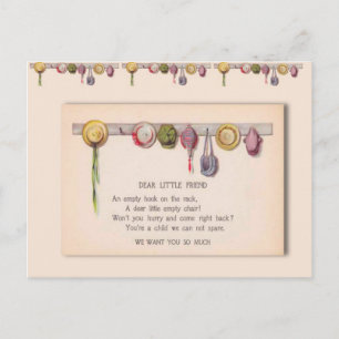 Carte Postale Salutations de l'école, pour un enfant malade