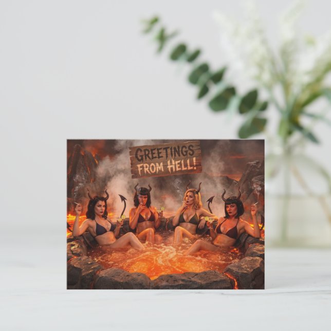 Carte Postale Salutations de l'ENFER (Debout devant)