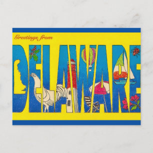 Carte Postale Salutations de l'État du Delaware  