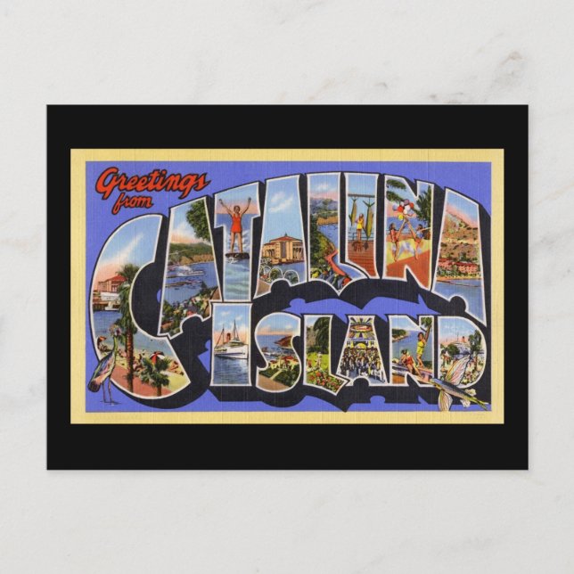 Carte Postale Salutations de l'île Catalina (Devant)