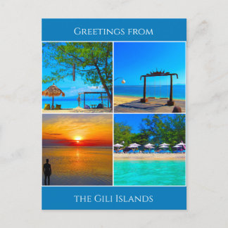 Carte Postale salutations de l'île gili