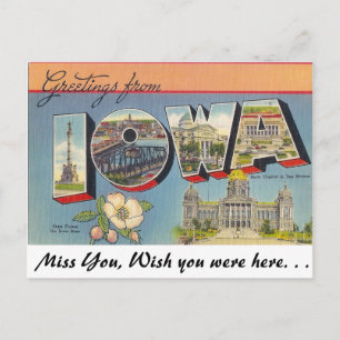 Carte Postale Salutations de l'Iowa
