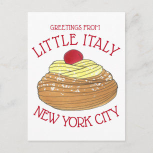 Carte Postale Salutations de Little Italy New York City Zeppole