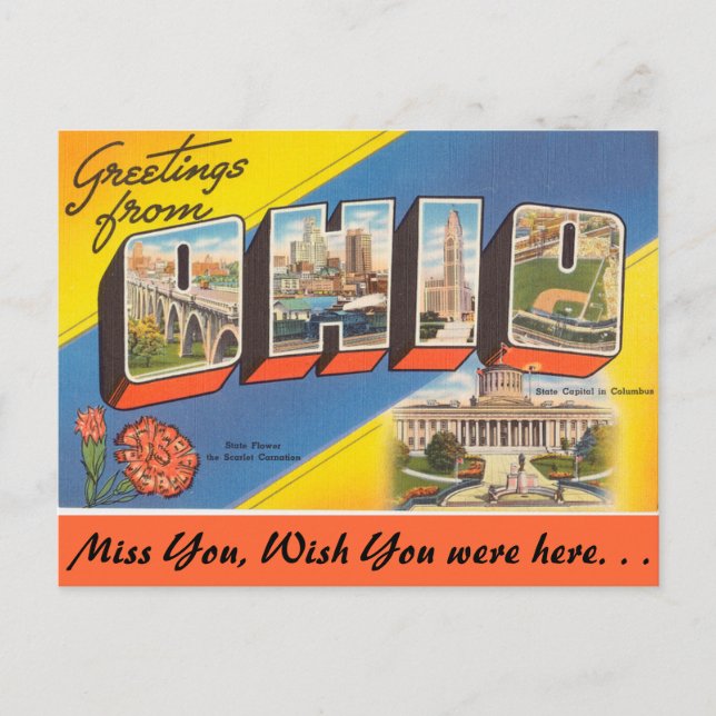 Carte Postale Salutations de l'Ohio (Devant)