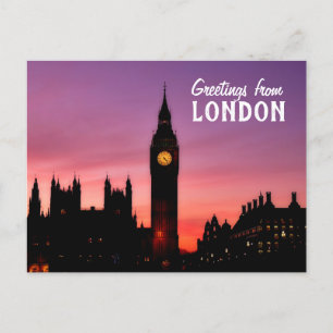 Carte Postale Salutations de London England Post Card Big Ben