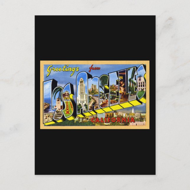 Carte Postale Salutations de Los Angeles California (Devant)