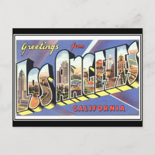 Carte Postale Salutations de Los Angeles California Vintage