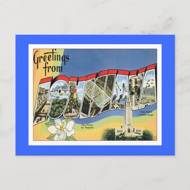 Carte Postale Salutations De Louisiane (Devant)