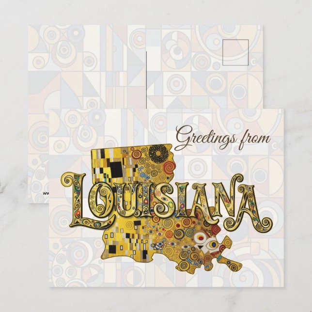 Carte Postale Salutations de Louisiane (Devant / Derrière)
