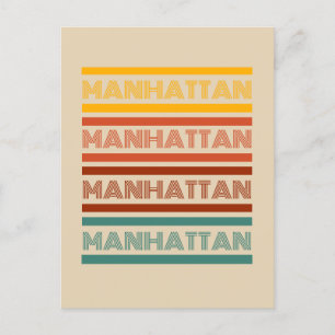 Carte Postale Salutations de Manhattan, Retro Design