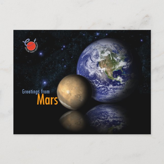 Carte Postale Salutations de Mars à Terre (Devant)