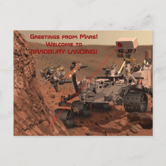 Carte Postale Salutations de Mars ! Bienvenue à BRADBURY LANDING