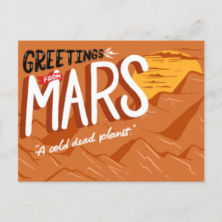 Carte Postale Salutations de Mars Space Travel Humour