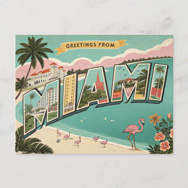 Carte Postale Salutations de Miami (Devant)