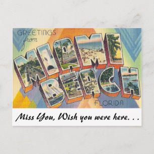 Carte Postale Salutations de Miami Beach