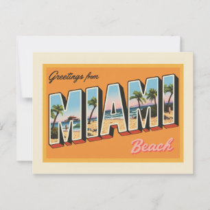 Carte Postale Salutations de Miami Beach Vintage