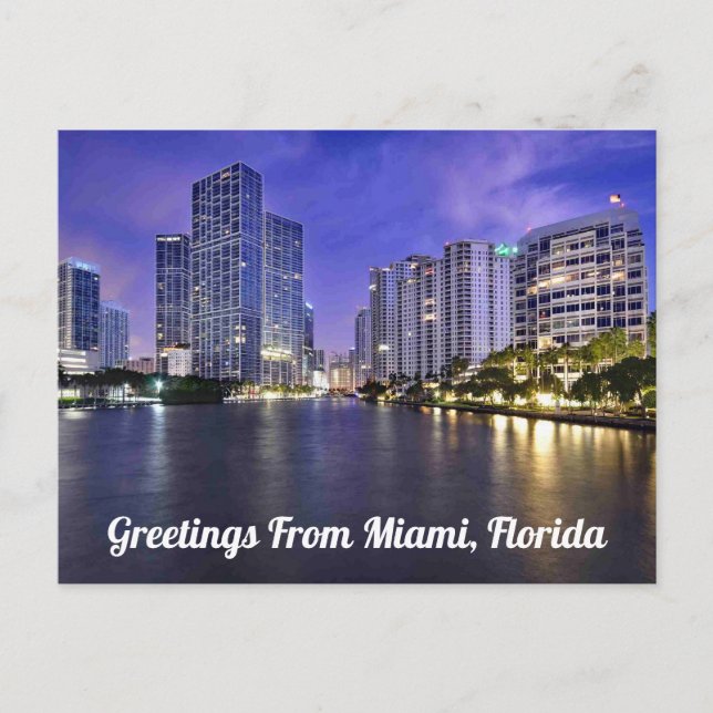 Carte Postale Salutations De Miami, Floride (Devant)
