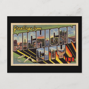 Carte Postale Salutations de Michigan City Indiana