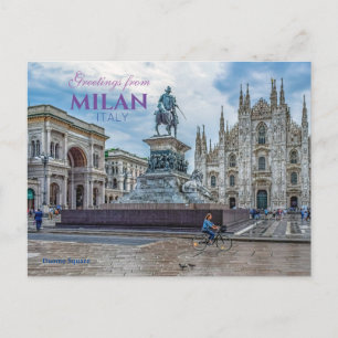 Carte Postale Salutations de Milan Italie Voyage