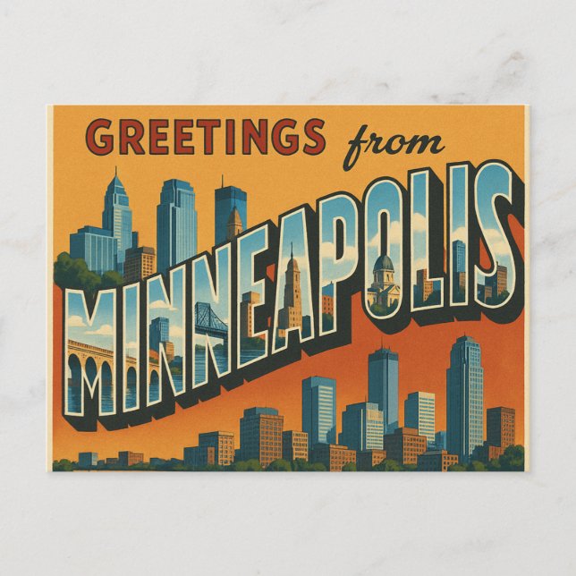 Carte Postale Salutations de Minneapolis (Devant)