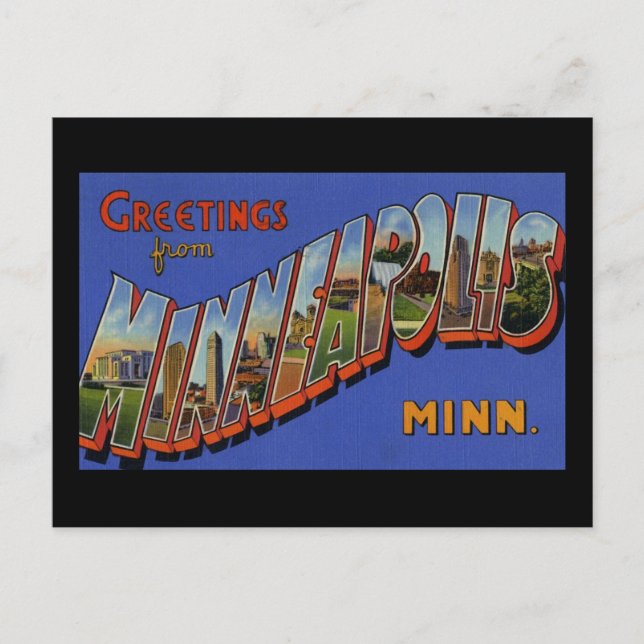 Carte Postale Salutations de Minneapolis Minnesota (Devant)