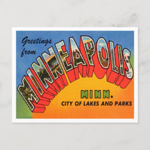 Carte Postale Salutations de Minneapolis, Minnesota Travel