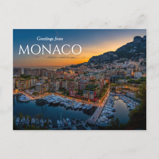 Carte Postale Salutations de Monaco Postcard