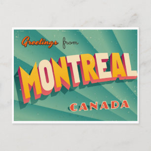Carte Postale Salutations de Montréal, Vintage voyage du Canada