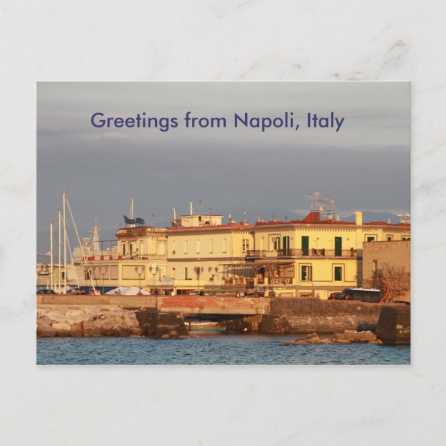 Carte Postale Salutations de Napoli, Italie (Devant)