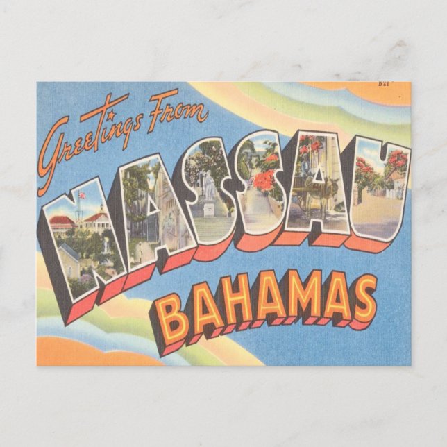 Carte Postale Salutations de Nassau Bahamas (Devant)