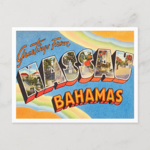 Carte Postale Salutations de Nassau, Bahamas Vintage voyage