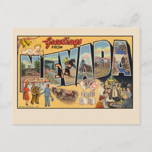 Carte Postale Salutations de Nevada Vintage Postcard