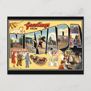 Carte Postale Salutations de Nevada Vintage Postcard