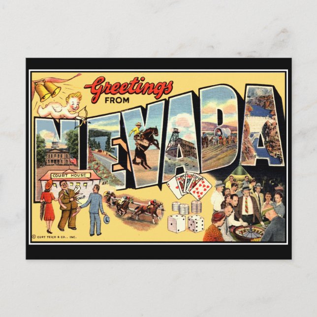 Carte Postale Salutations de Nevada Vintage Postcard (Devant)