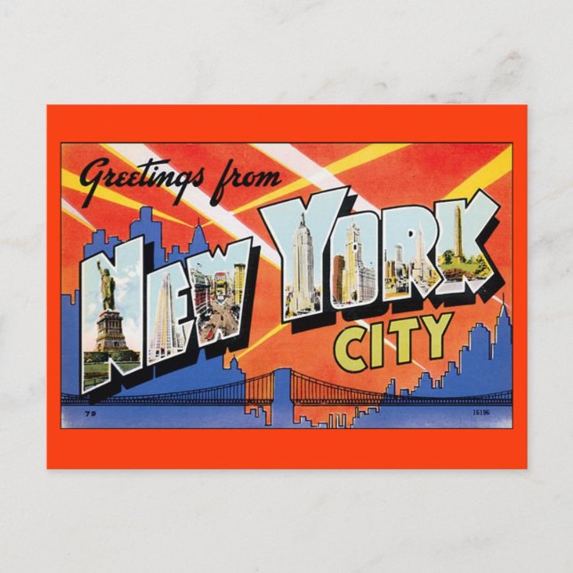 Carte Postale Salutations de New York (Devant)