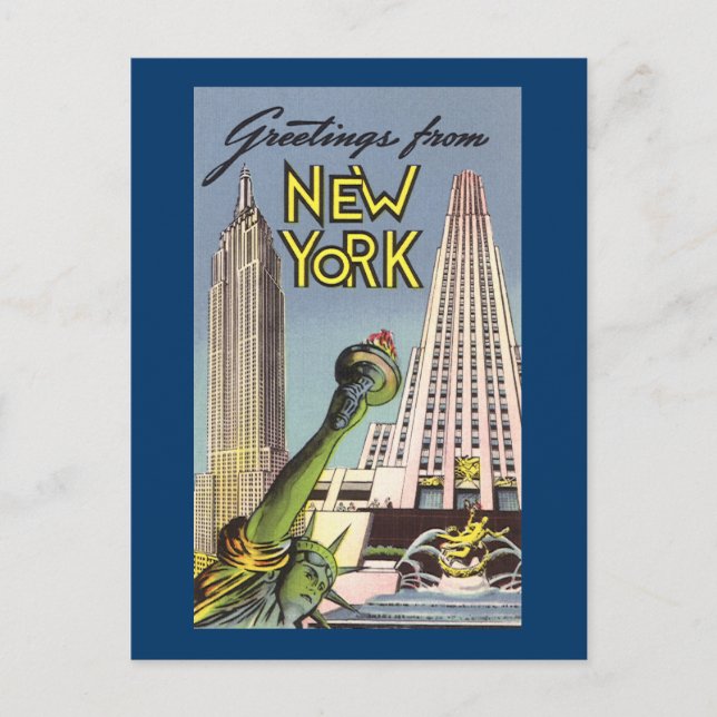 Carte Postale Salutations De New York (Devant)