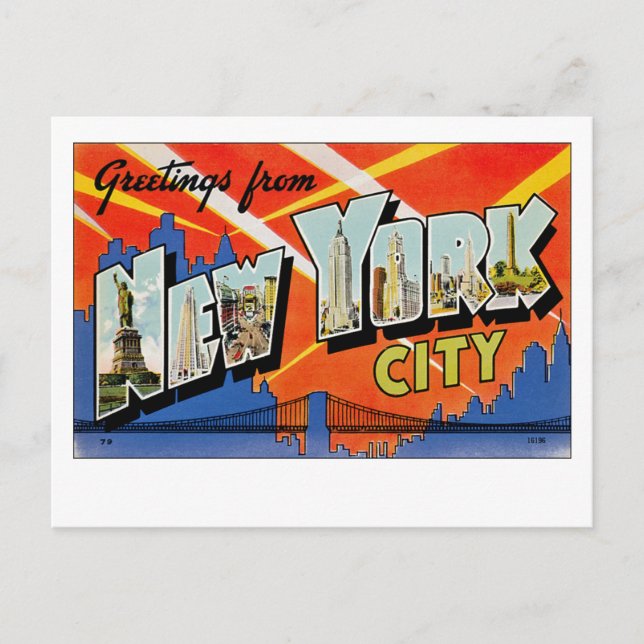 Carte Postale Salutations de New York (Devant)
