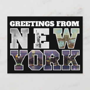 Carte Postale Salutations de New York Modèle Travel