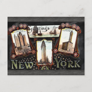 Carte Postale Salutations De New York, Vintage