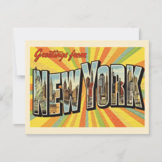 Carte Postale Salutations de New York Vintage