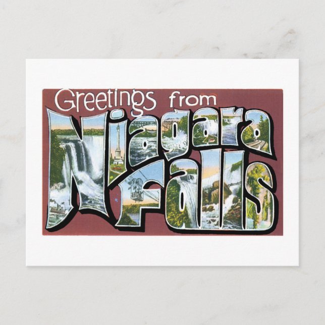Carte Postale Salutations de Niagara Falls ! (Devant)